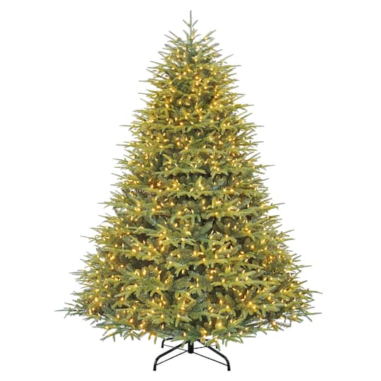 Puleo International 6.5ft. Pre-Lit Fraser Fir & Scent Dispenser Artificial Christmas Tree, Warm White & Multicolor LED Lights